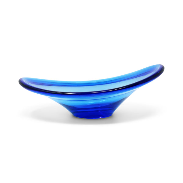 Scandinavian Modern Blue Glass Bowl by Per Lutken for Holmegaard