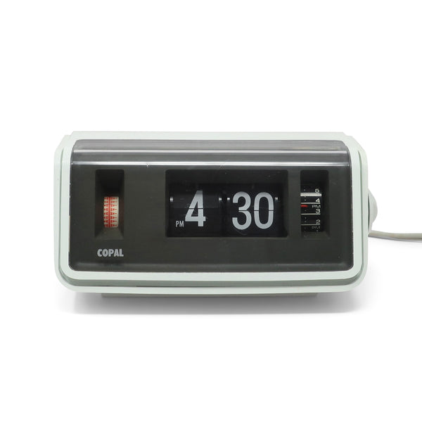 Vintage White Copal Model 228 Flip Alarm Clock