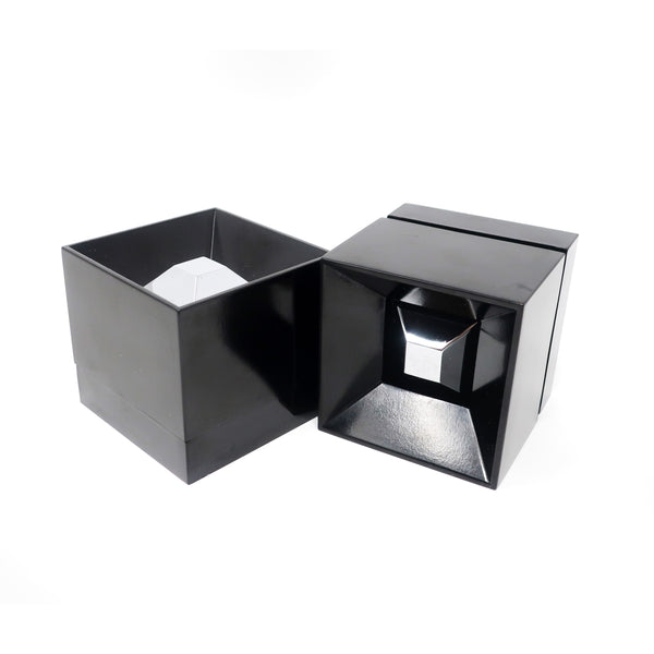 Pair of Chrome and Black Plastic Ashtrays by Halm for Hoffritz