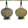 Pair of Mid Century Modern Spun Lucite Spaghetti Table Lamps