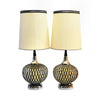 Pair of Mid Century Modern Spun Lucite Spaghetti Table Lamps