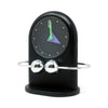 1980s Postmodern Black & Silver Pendulum Desk Clock