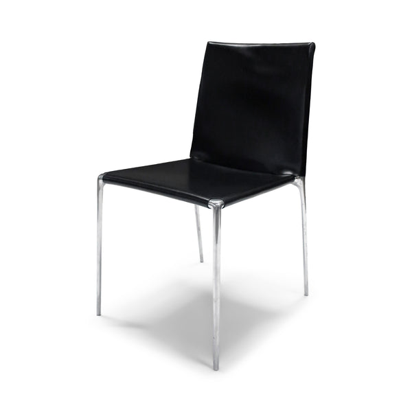 Black Leather Alma Chair by Roberto Barbieri for B&B Italia