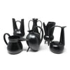 Set of Six 1990s Italian Bucchero Ceramic "Gubbio" Vessels by Gio Ponti for Neoponti/Costantino