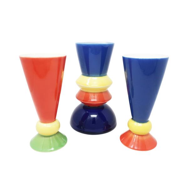 Set of Three Postmodern Vases by Heide Warlamis for Vienna Collection