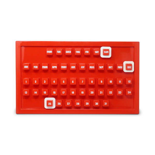 1970s Red Plastic Perpetual Calendar