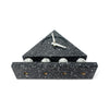 1980s Triangular Black Splatter Paint Desk Clock