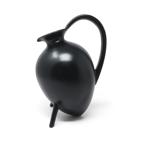 1990s Italian Bucchero Ceramic "Gubbio" Tripod Pitcher by Gio Ponti for Neoponti/Costantino