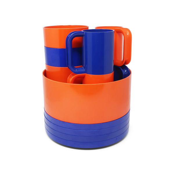 Blue and Orange Massimo Vignelli for Heller Dinnerware - Set of 13