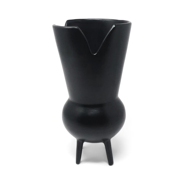 1990s Italian Bucchero Ceramic "Gubbio" Split-Rim Vessel by Gio Ponti for Neoponti/Costantino