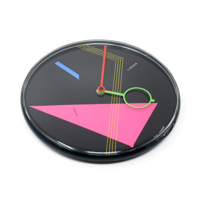 1980s Postmodern Black Wall Clock by Linden | Tenon Design