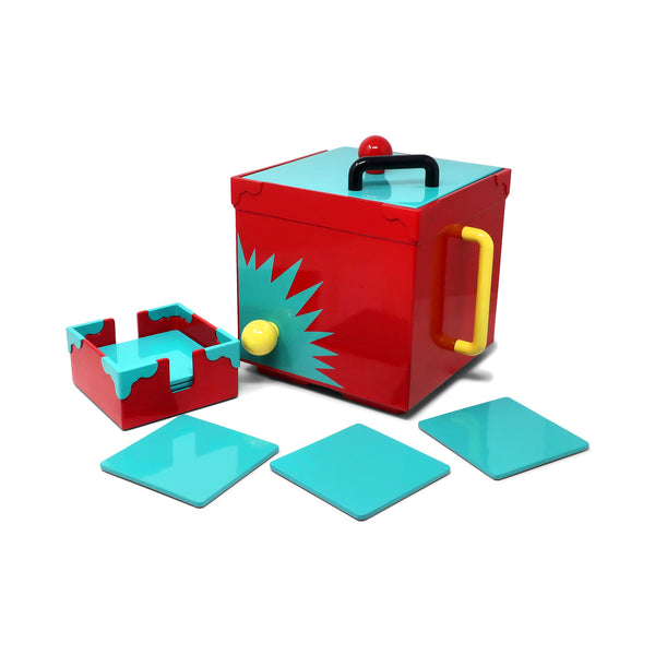 Postmodern Georges Briard Sunburst Ice Bucket and Coasters
