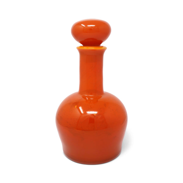 Vintage Orange Glass Decanter by Erik Hoglund for Boda