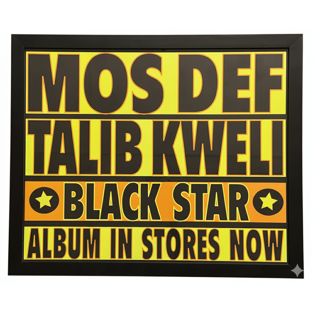 Original 1998 Mos Def & Talib Kweli are Black Star Framed Promo Poster