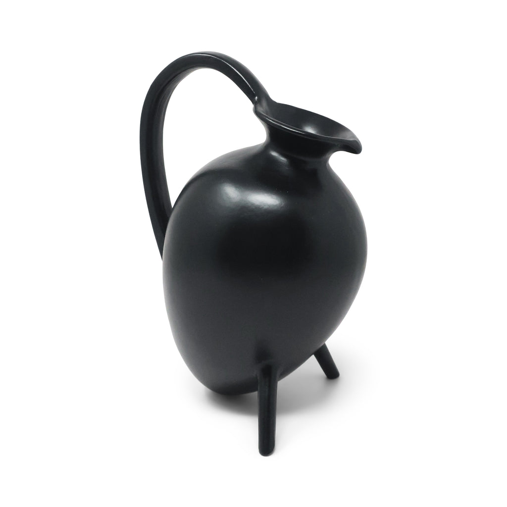 1990s Italian Bucchero Ceramic "Gubbio" Tripod Pitcher by Gio Ponti for Neoponti/Costantino