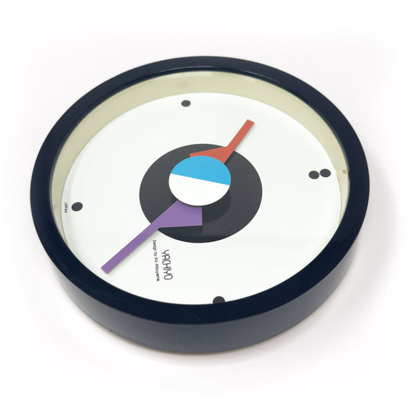 1980s Postmodern Black & White Wall Clock by Ko Mizuyama for Yachiyo