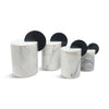 Italian Postmodern Marble Lidded Canisters - Set of Four