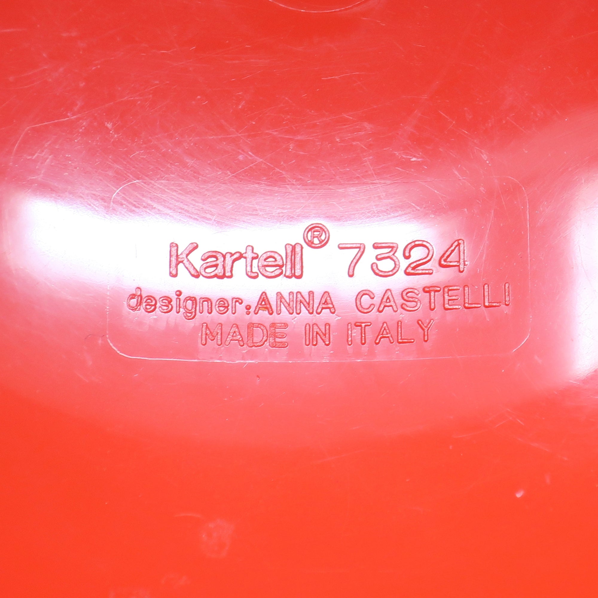 Vintage Set of 4 Red Domed Containers by Anna Castelli for Kartell