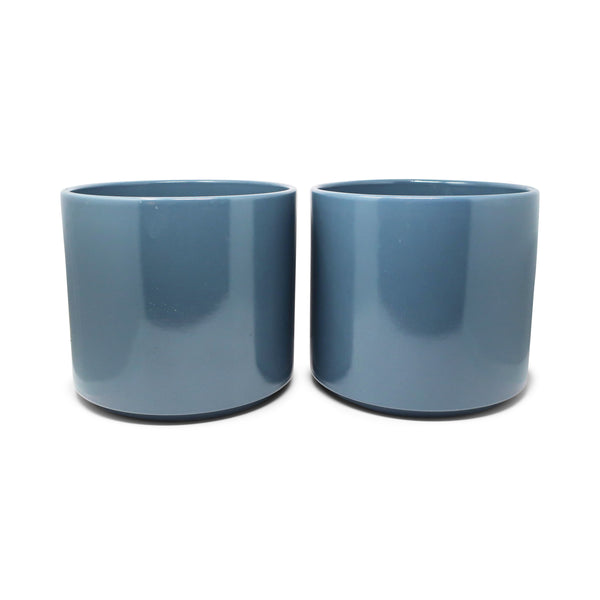 Pair of Vintage Blue-Gray Gainey Planters