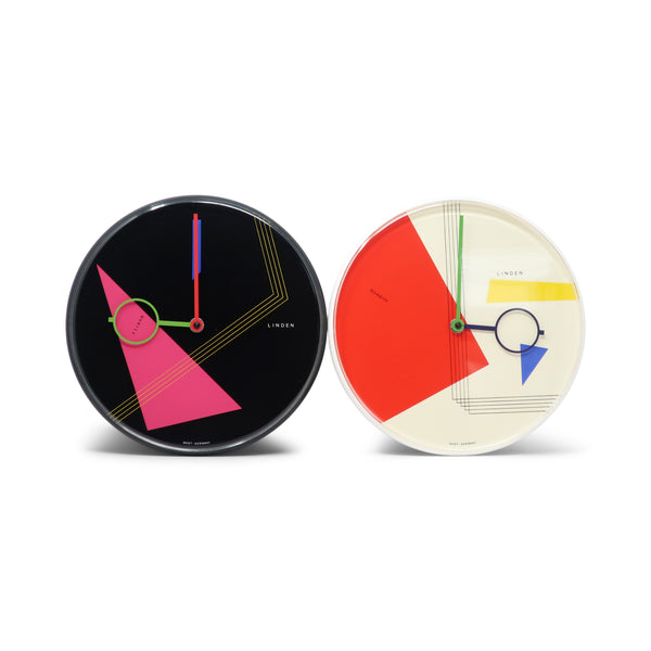1980s Postmodern White Wall Clock by Linden