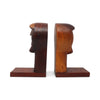 Vintage Folk Art Hand-Carved Walnut Bookends