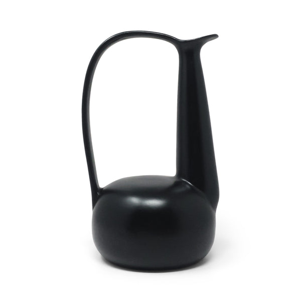 1990s Italian Bucchero Ceramic "Gubbio" Swan-Neck Jug by Gio Ponti for Neoponti/Costantino