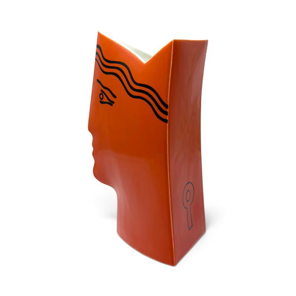 Orange Postmodern Vase by Heide Warlamis for Vienna Collection