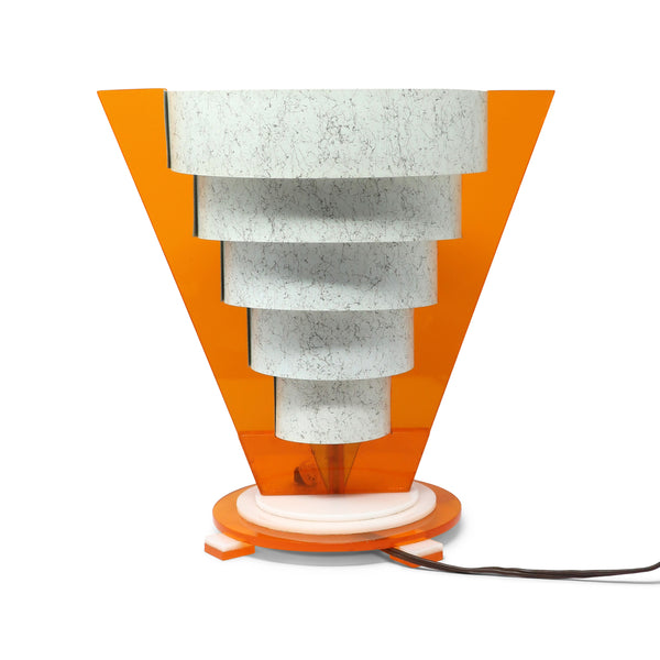 Mid Century Modern Orange and Gray Table Lamp