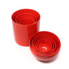 Vintage Set of 4 Red Domed Containers by Anna Castelli for Kartell