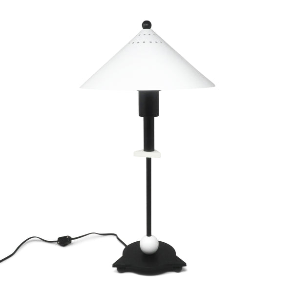 1980s Postmodern Black and White Table Lamp