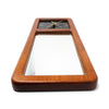 Mid Century Modern Smoked Lucite and Oak Mirror Wall Clock