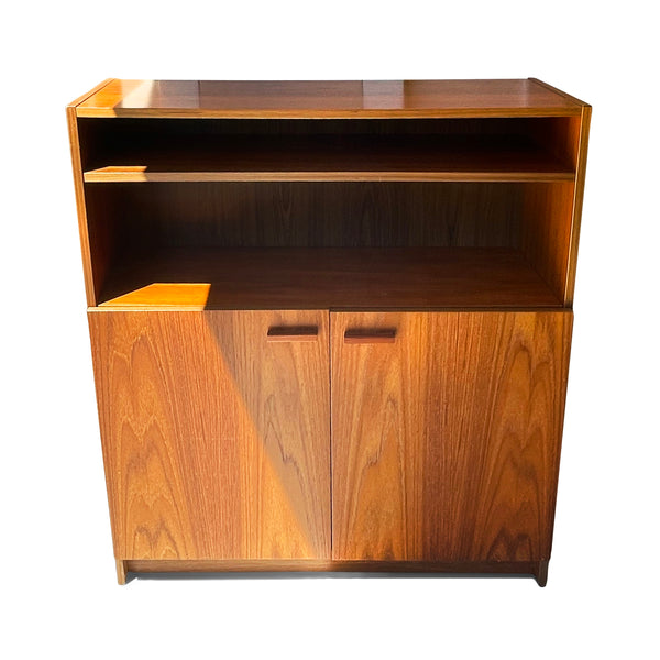 Scandinavian Modern Teak Bookshelf with Doors