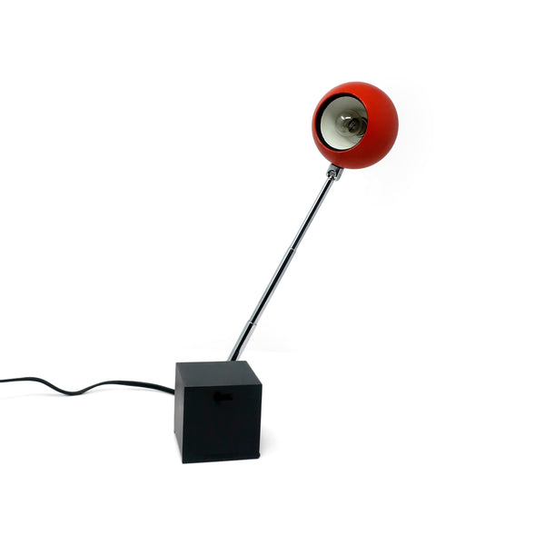 Red and Black Lytegem Desk Lamp by Michael Lax for Lightolier