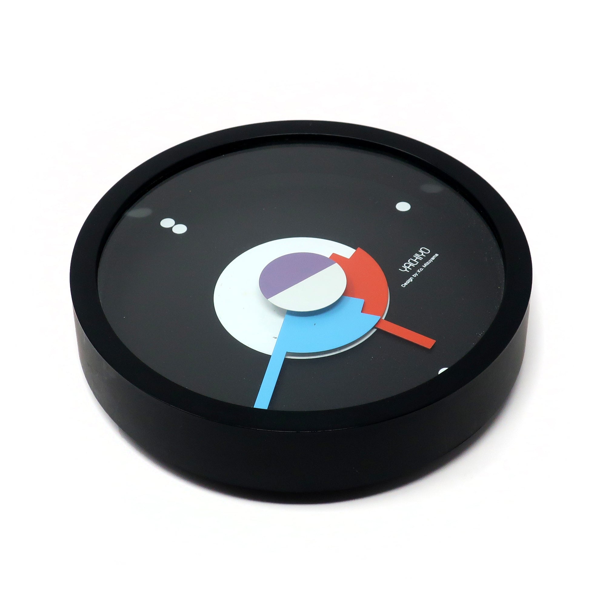 1980s Postmodern Black Wall Clock by Ko Mizuyama for Yachiyo