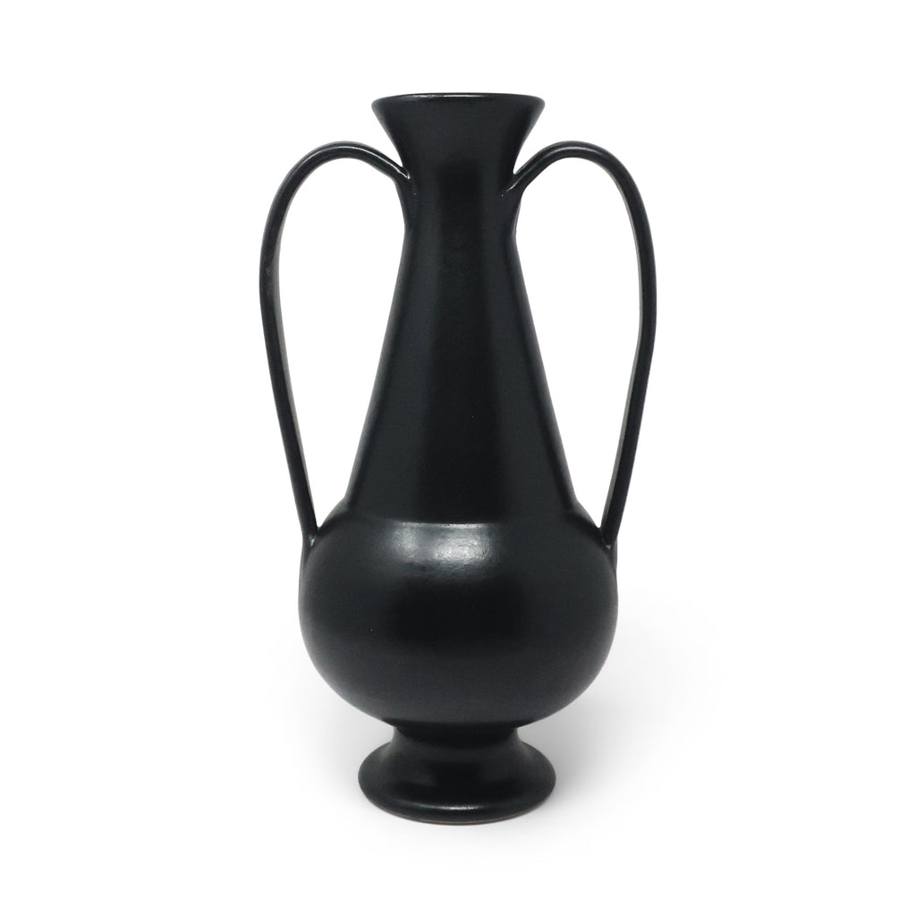 1990s Italian Bucchero Ceramic "Gubbio" Two-Handled Amphora by Gio Ponti for Neoponti/Costantino