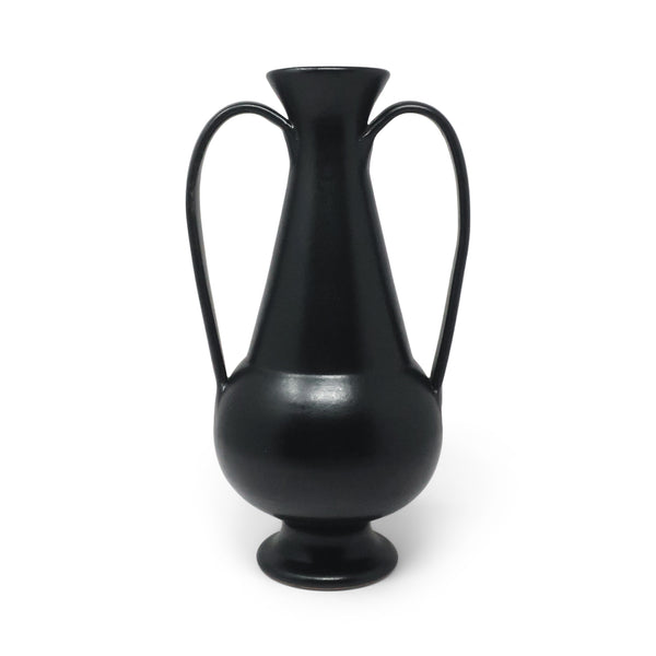 1990s Italian Bucchero Ceramic "Gubbio" Two-Handled Amphora by Gio Ponti for Neoponti/Costantino