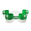 White and Green Massimo Vignelli for Heller Dinnerware - Set of 12