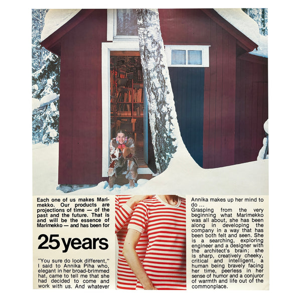 1970s 25th Anniversary Marimekko Poster with Annika Piha