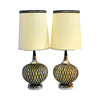 Pair of Mid Century Modern Spun Lucite Spaghetti Table Lamps
