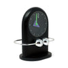 1980s Postmodern Black & Silver Pendulum Desk Clock