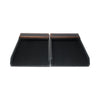 Pair of Mid-Century Modern Style Leather & Walnut Paper Tray