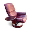Ekornes Stressless Admiral Maroon Leather Lounge Chair With Tray and Ottoman