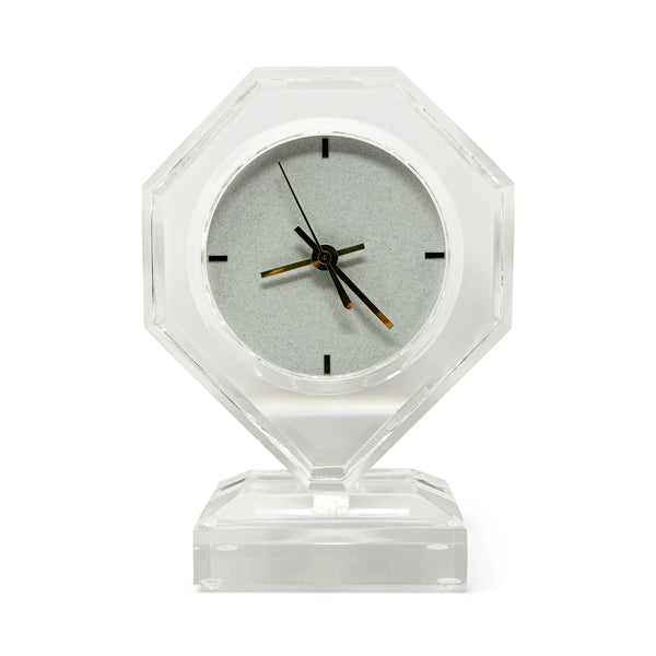 1980s Lucite Mantel Clock