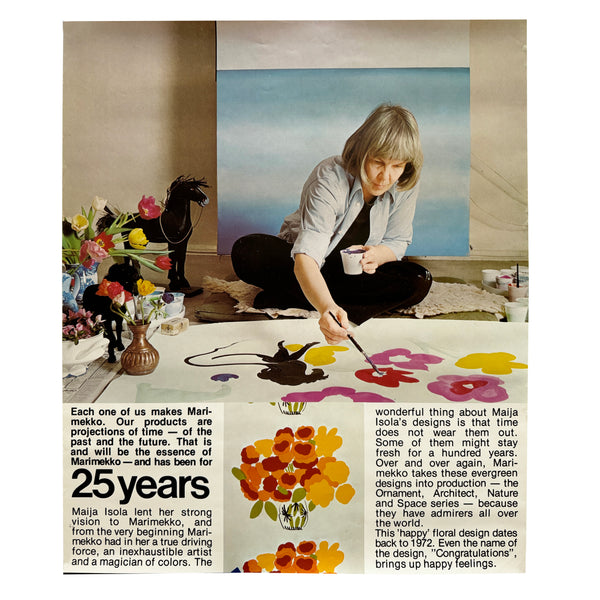 1970s 25th Anniversary Marimekko Poster with Maija Isola