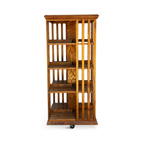 Arts & Crafts Oak Revolving Bookcase