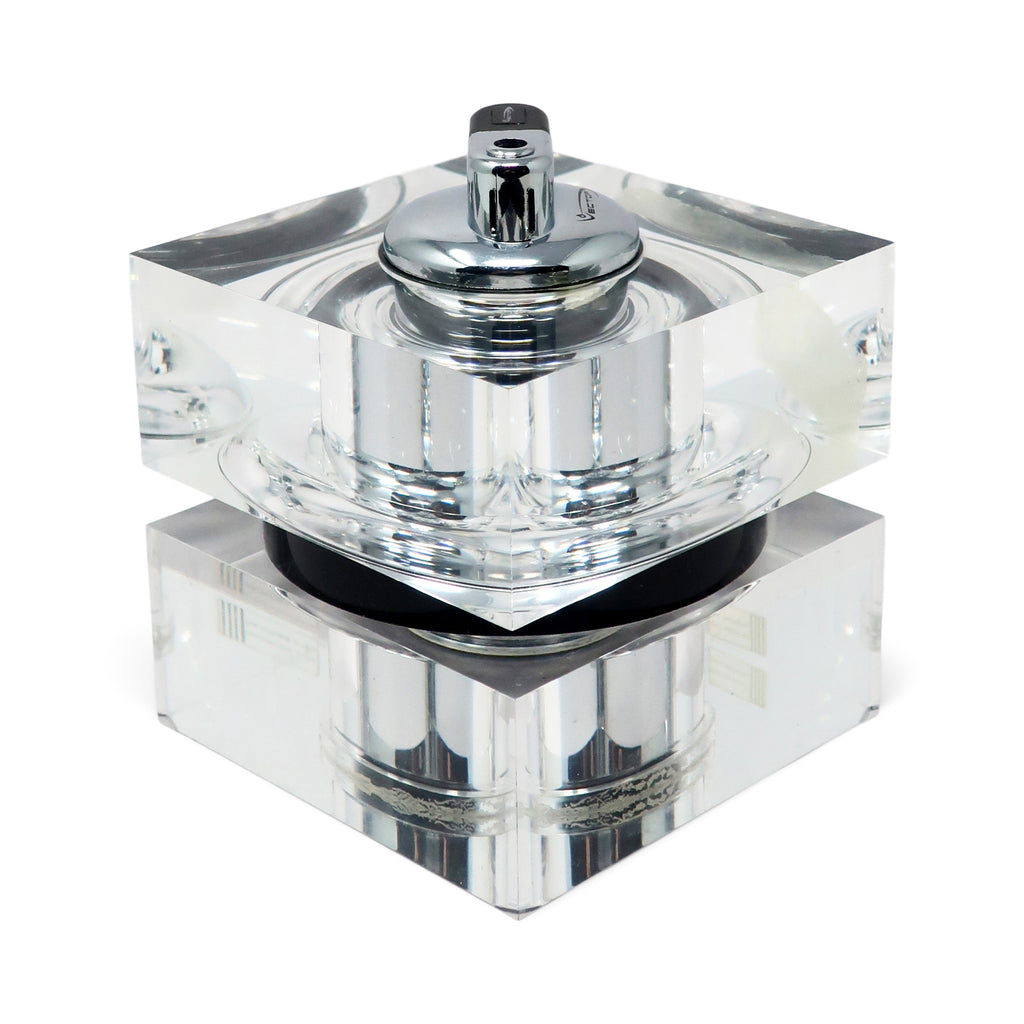 Square Table Lighter 1980s Lucite and Chrome Table Lighter by Felice Antonio Botta | Tenon ...