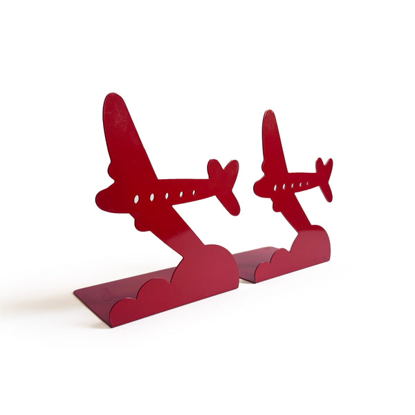 Pair of 1970s Red Airplane Bookends by Randall Schwartz for Moxie