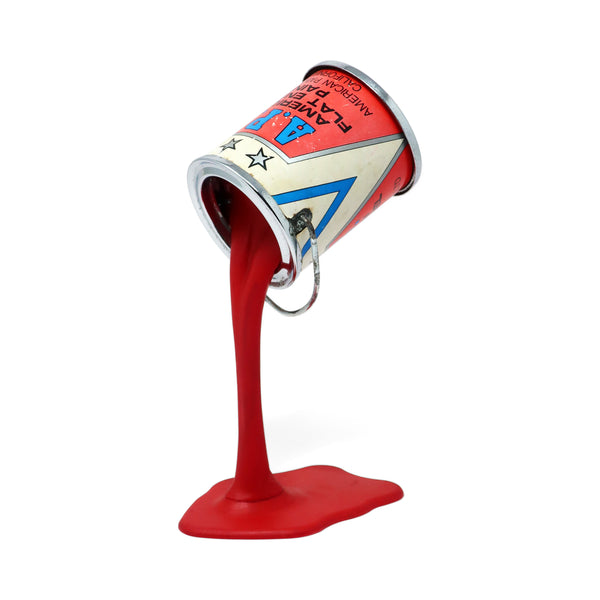 Vintage Red Pop Art APC Pouring Paint Can Bank