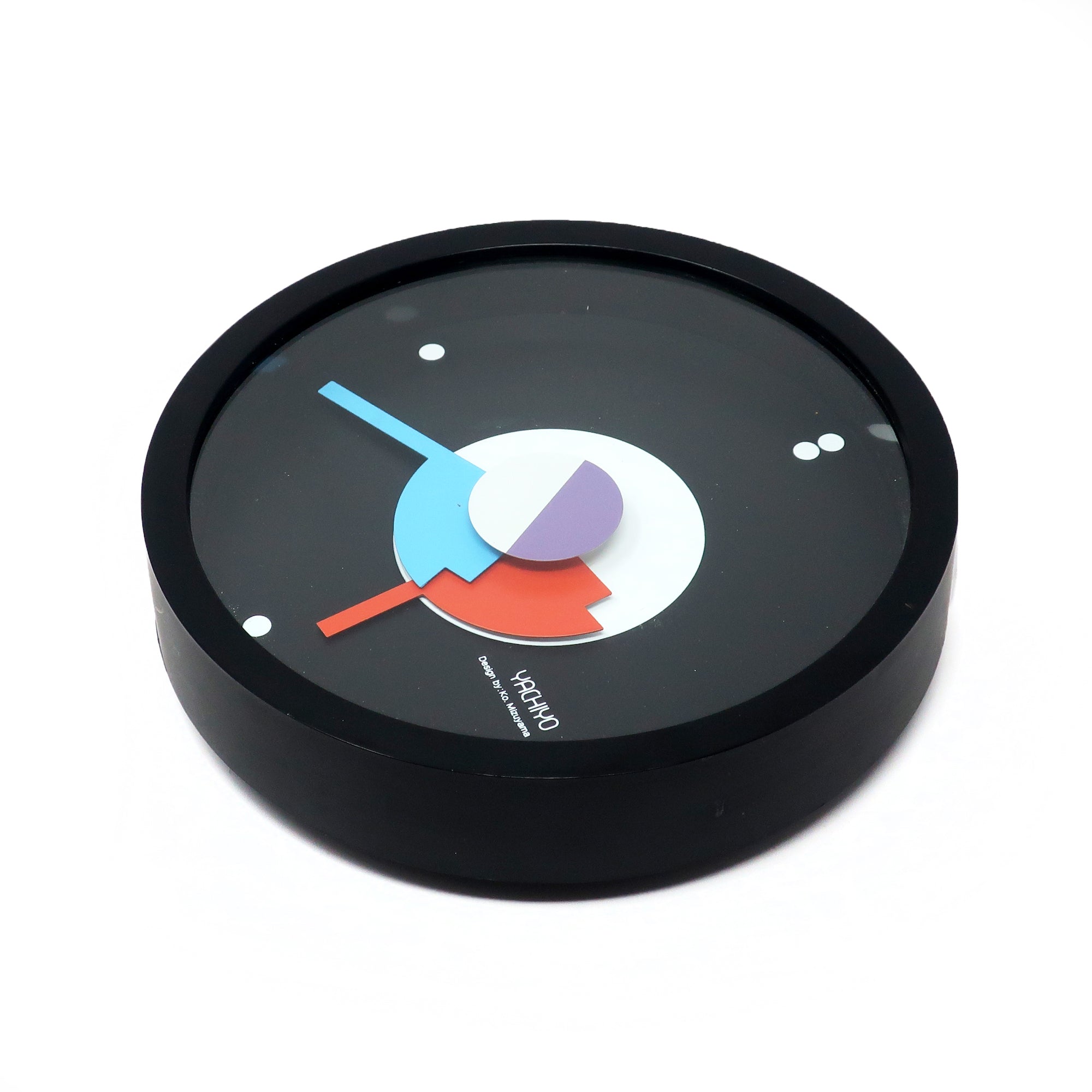 1980s Postmodern Black Wall Clock by Ko Mizuyama for Yachiyo