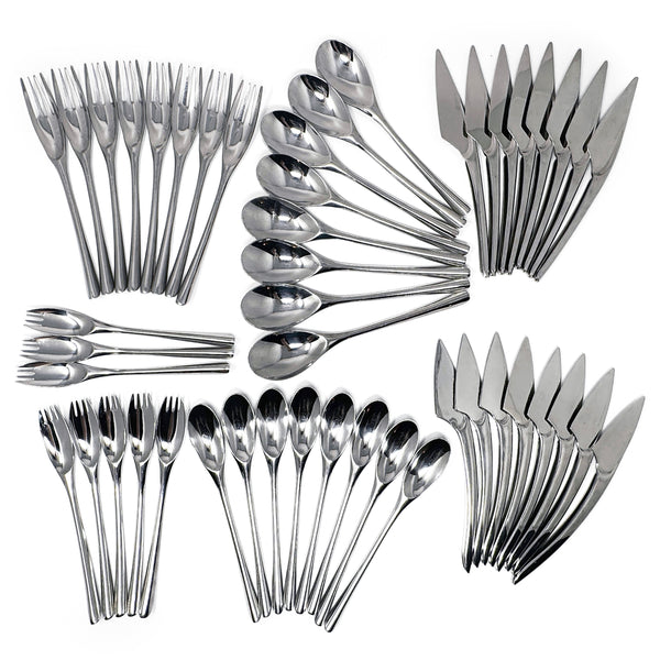 Instrumenta Stainless Steel Flatware by Lino Sabattini for Zani & Zani - Service for 8